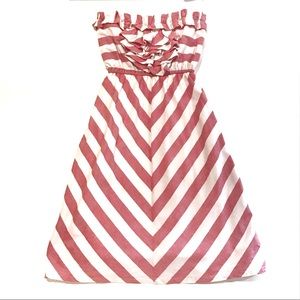 Judith March Striped Strapless A-line Dress Size S